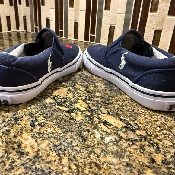 Polo Ralph Lauren Toddler Boys Size 9 Keaton Slip On All Over Pony Preppy Shoes - Picture 5 of 8